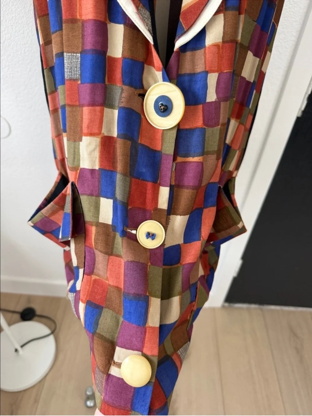 Vintage Janice McCarty Colorful Checkered Oversized Vest - Picture 3 of 8